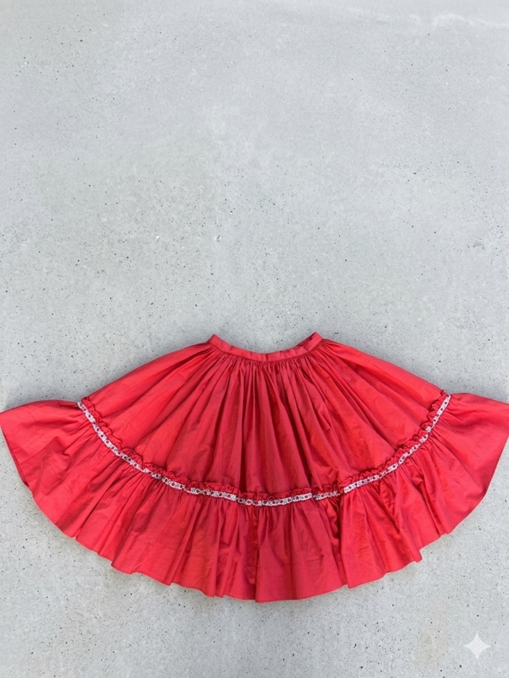 Vintage Western Red Petticoat Slip FULL CIRCLE 26” Waist Cotton - Picture 4 of 4